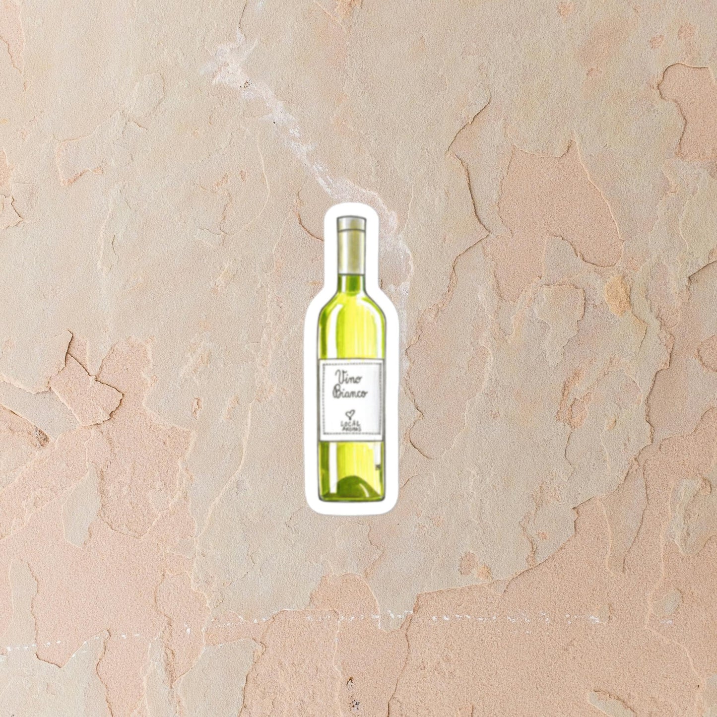 White Wine Bottle Sticker | Adesivo Bottiglia di Vino Bianco