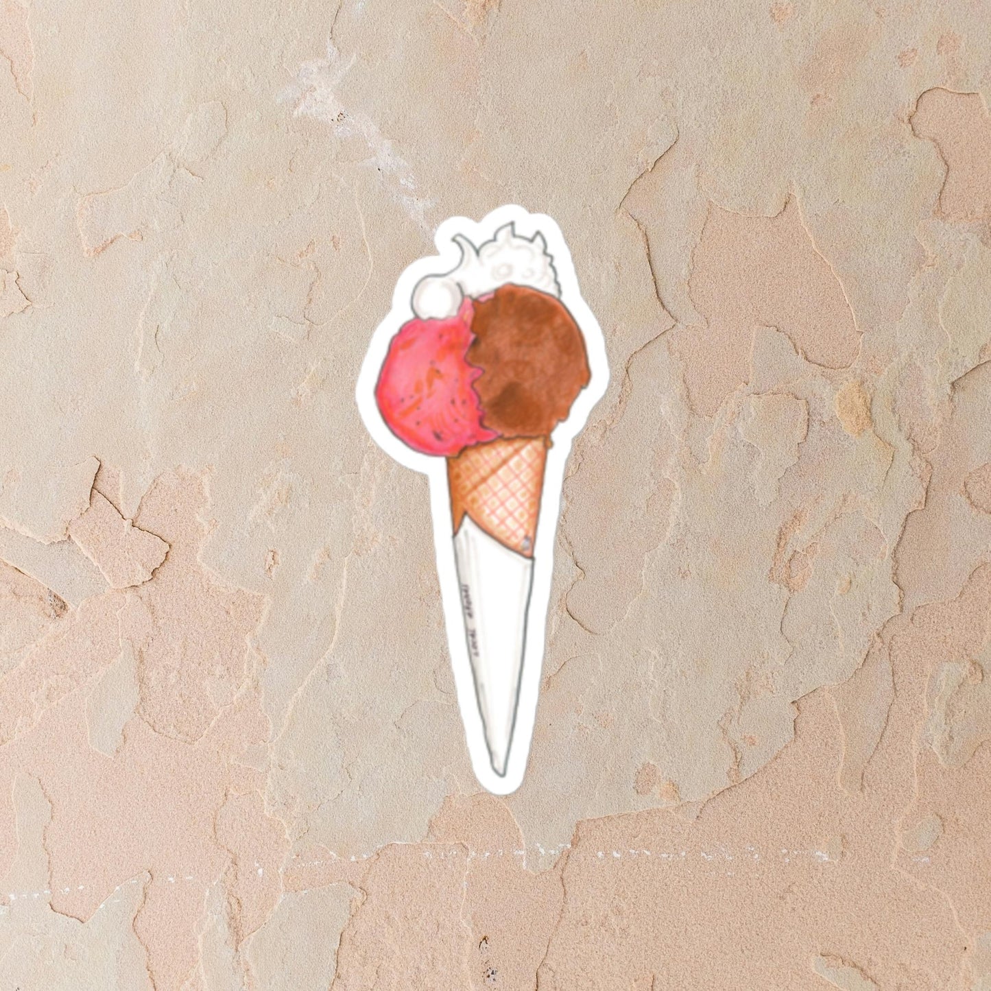 Strawberry & Chocolate Gelato Sticker | Adesivo Gelato Fragola e Cioccolato