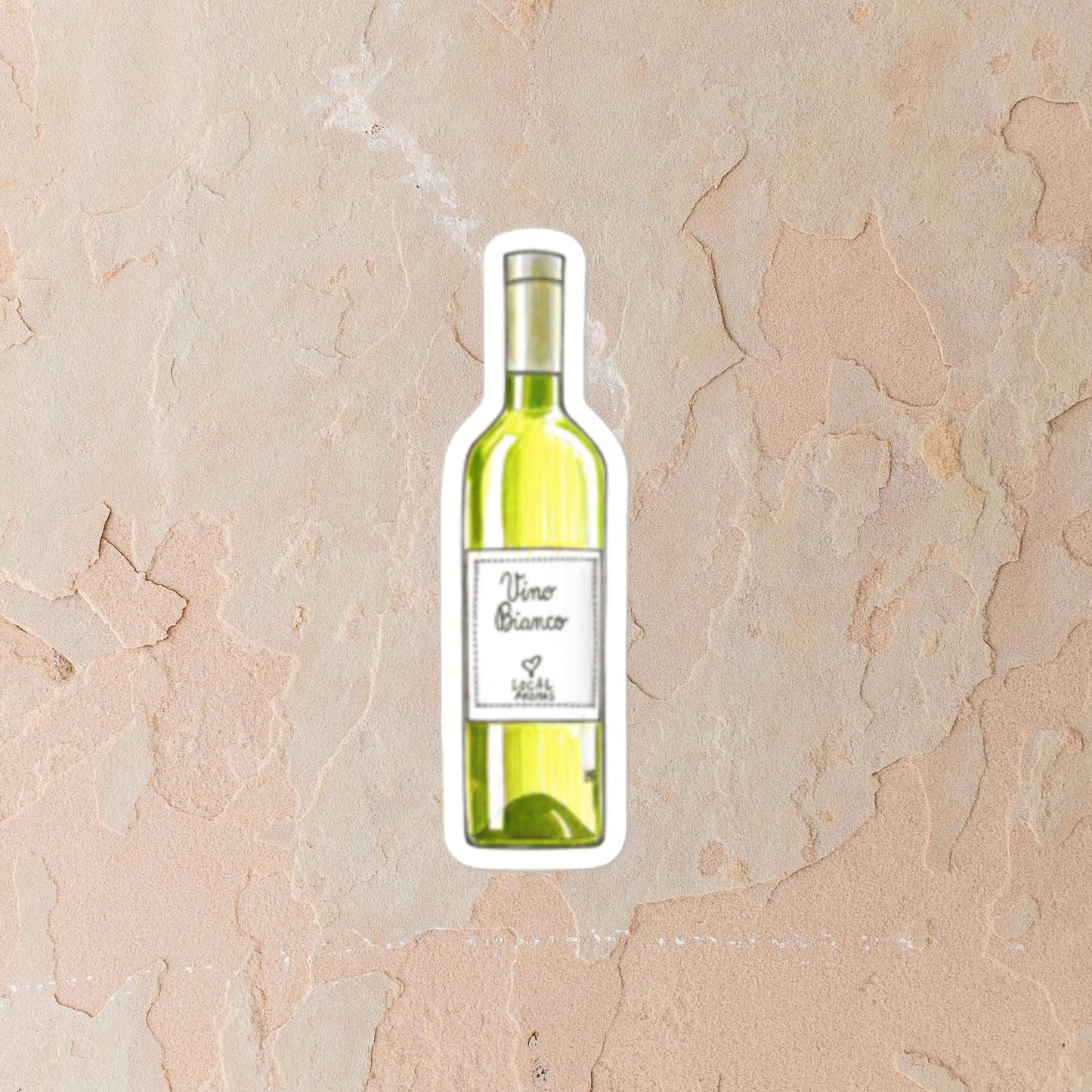 White Wine Bottle Sticker | Adesivo Bottiglia di Vino Bianco