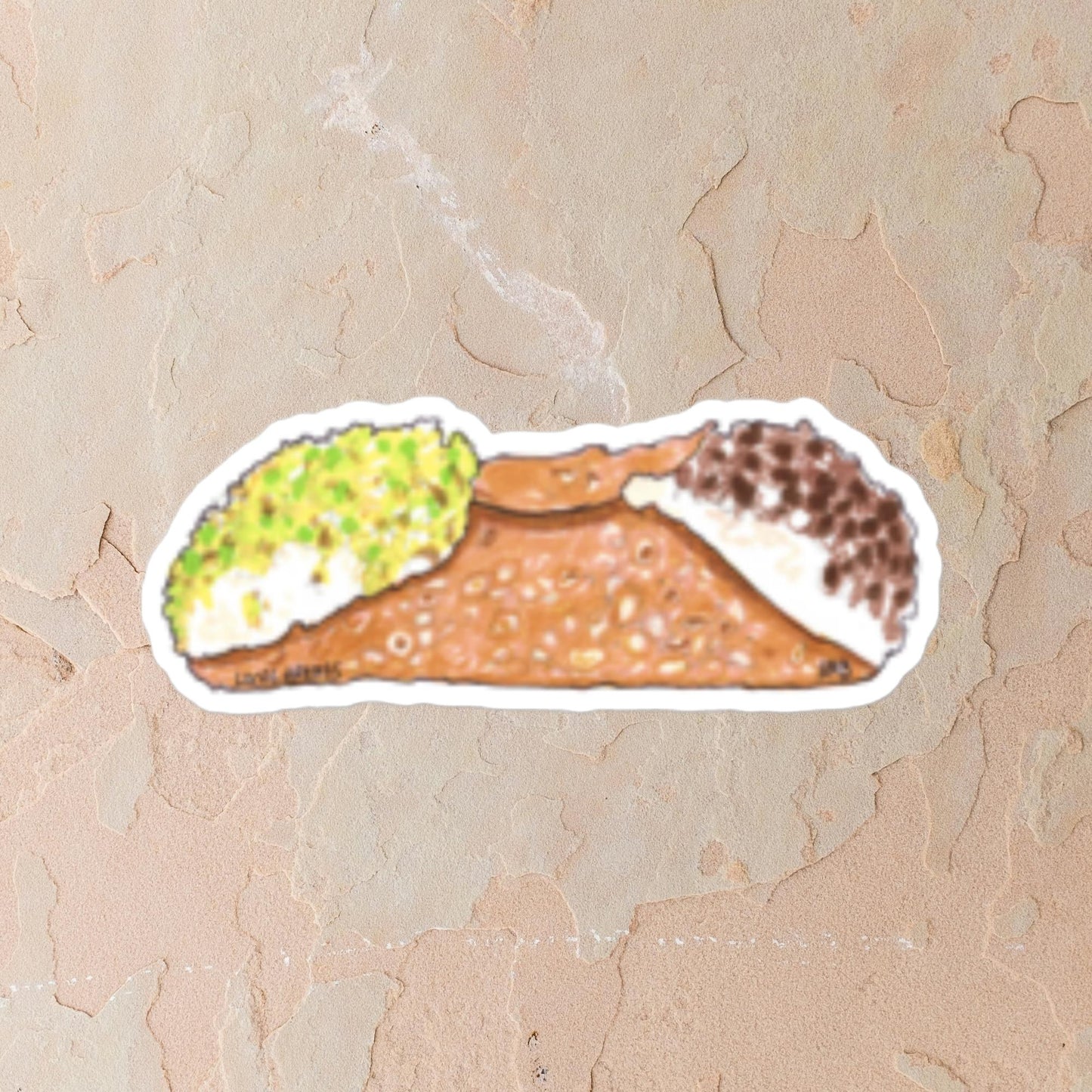 Cannoli with Chocolate Sticker | Adesivo Cannolo con Cioccolato