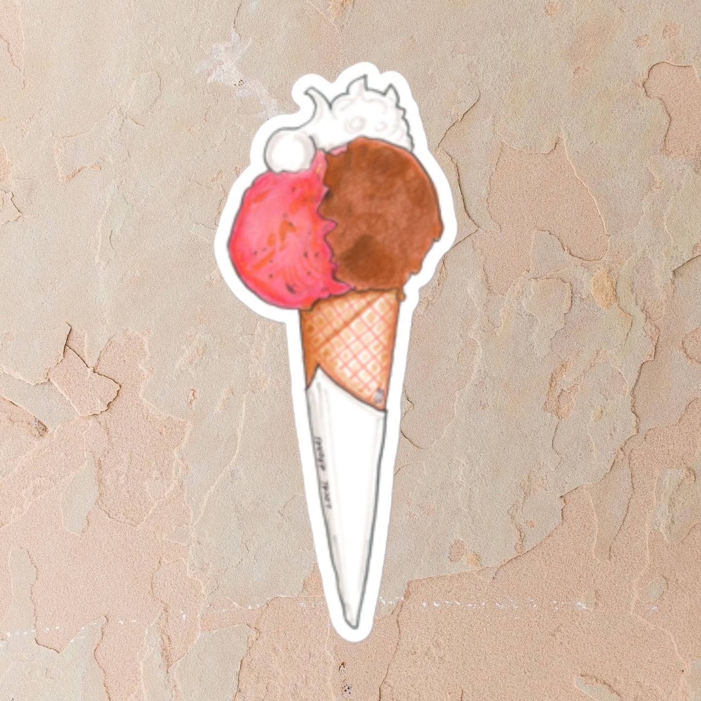 Strawberry & Chocolate Gelato Sticker | Adesivo Gelato Fragola e Cioccolato