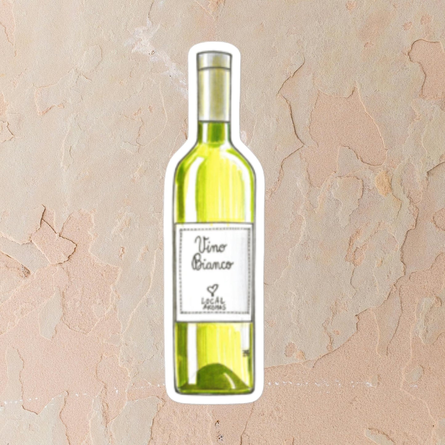 White Wine Bottle Sticker | Adesivo Bottiglia di Vino Bianco